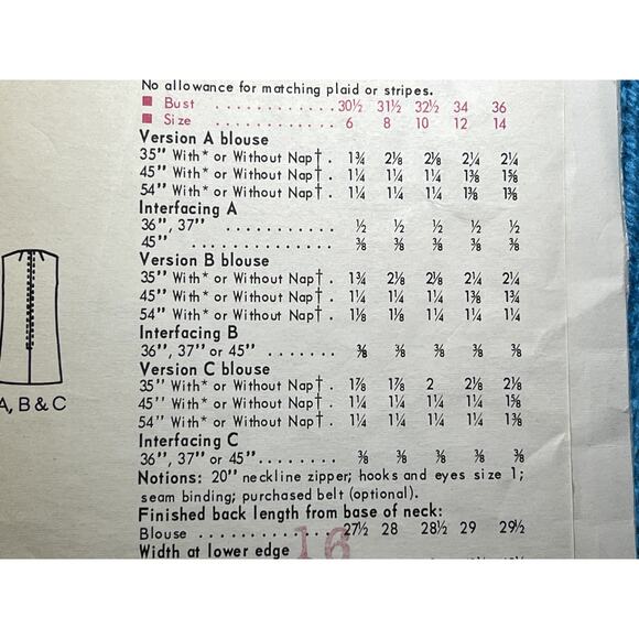 Vogue Pattern 7607 tank top blouse tunic size 14 - Picture 5 of 7